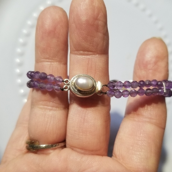 OOAK STERLING AMETHYST BRACELET - Picture 2 of 7